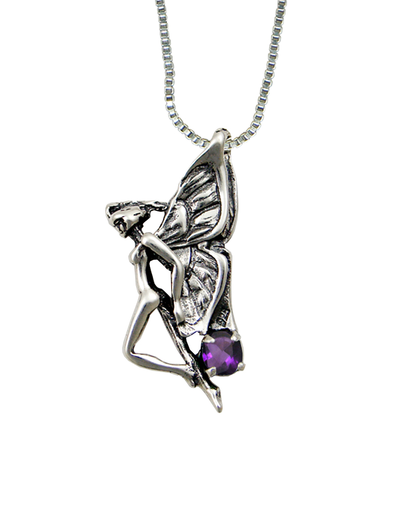 Sterling Silver Fairy of the Dance Pendant With Amethyst